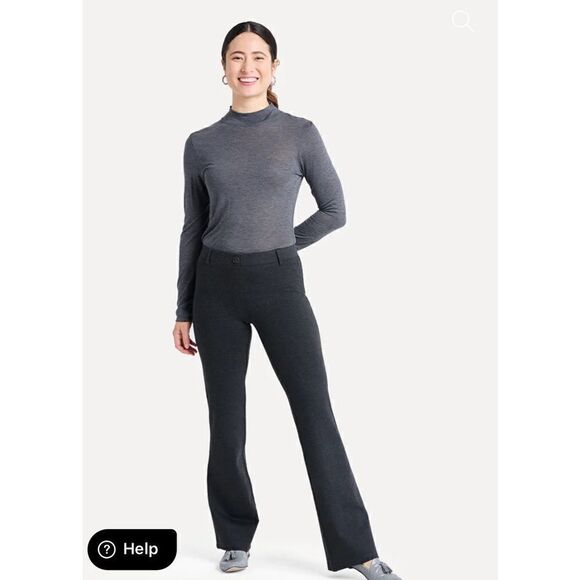 EUC WOMEN’S MEDIUM PETITE BETABRAND GRAY BOOTCUT/CLASSIC DRESS PANT/YOGA PANTS - Picture 1 of 8